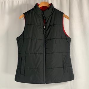 Puffer Vest Reversible‎ Black Red Full Zip Closure Merona Size S